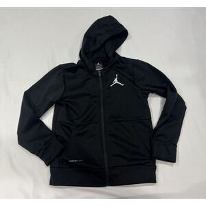 Nike Air Jordan Hoodie Boys Medium‎ Black Activewear Pullover Kidcore Therma Fit